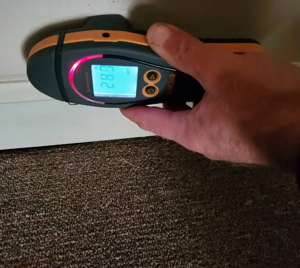 Moisture detection at baseboard during Mold Inspection & Testing in Beachwood
